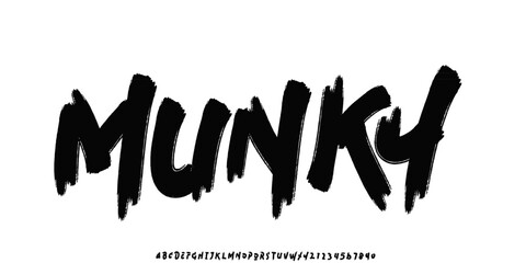 Distressed Grunge Font. Horror Comic Font. Cartoon Graffiti Playful Font. Display Font. Creative Hand Drawn Alphabet. Street Art Fashion Designs Typography modern vector illustration	
