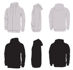 vector illustration of a set of hoodie sweatshirt
