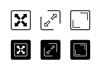 Full Size Screen Toggle Icons Set Minimal Transparent Vector