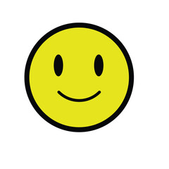 Simple yellow smiley face icon, a universal symbol of happiness