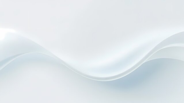 静寂な白と淡いブルーが溶け合う抽象波形