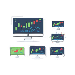 tablet pc with graph and charts