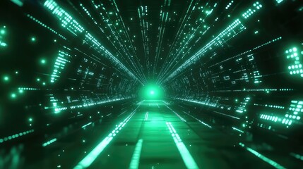 Digital data sending through cyberspace matrix tunnel