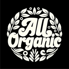 Round botanical hand-drawn logo