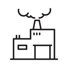 Factory icon vector design with chimney in trendy style
