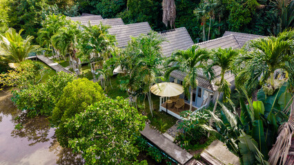 Relaxing tropical resort experience on Koh Kood Island in Thailand surrounded by lush greenery