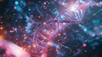 Digital dna helix structure representing genetic engineering