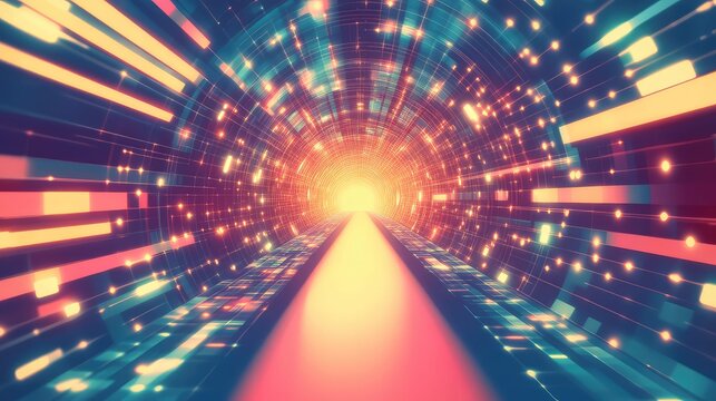 Digital light tunnel conveying connectivity and data stream