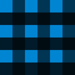 A classic seamless geometric square straight plaid repeat pattern of sky and soft black
