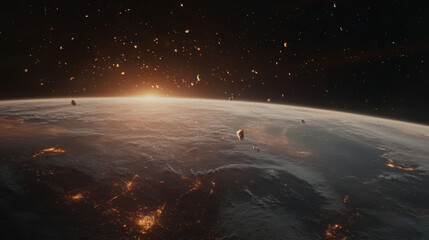 Asteroid hazard to Earth, space debris hazard in low Earth orbit