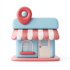 cute 3d shop icon with pastel colors