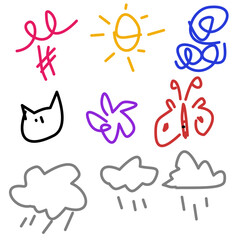 Minimalist Bold Colorful Doodle Illustrations