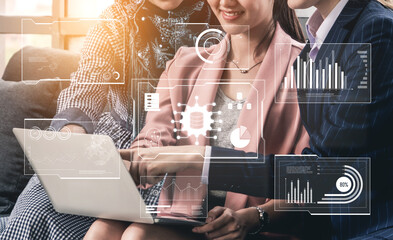 Big data visualization dashboard showing analytics, insights, and performance. Data supports decisions, data reveals trends, data powers analytics, and transforms strategy. Vouch