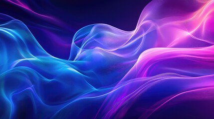 Obraz premium Abstract flowing neon waves generating digital energy