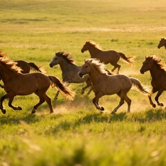 wild horses running