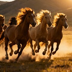 two horses running