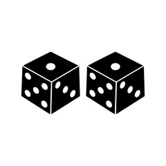 Vector Dice Icon on White Background.