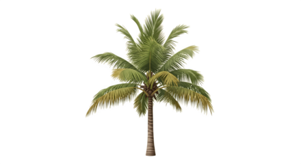 Coconut palm tree isolated on white background tropical plant.