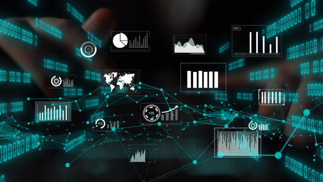 A stunning digital interface featuring various data visualization elements, including charts and graphs, designed to showcase insights and analytics in a modern setting. Xenic - Powered by Adobe