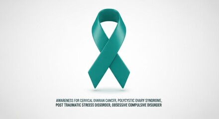 Teal ribbon symbolizes hope, unity, and the importance of awareness for cervical and ovarian cancer