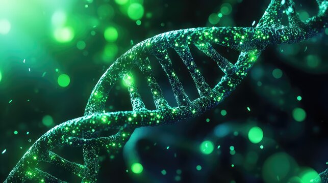 Dna double helix structure representing genetic code and biology