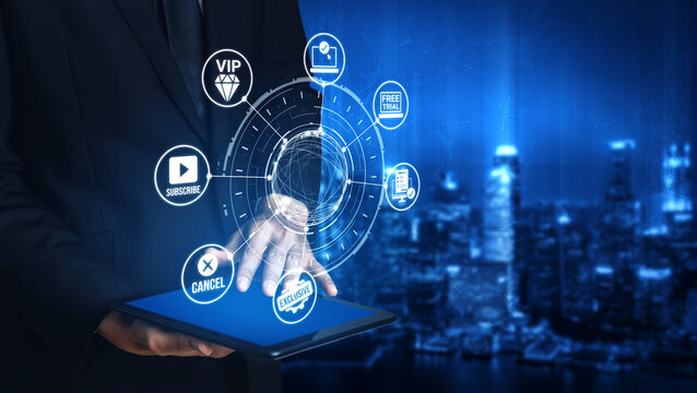 Concept of subscription services provides exclusive digital content. This model offers continuous access, enhancing subscription services with personalized experiences and benefits. Entice