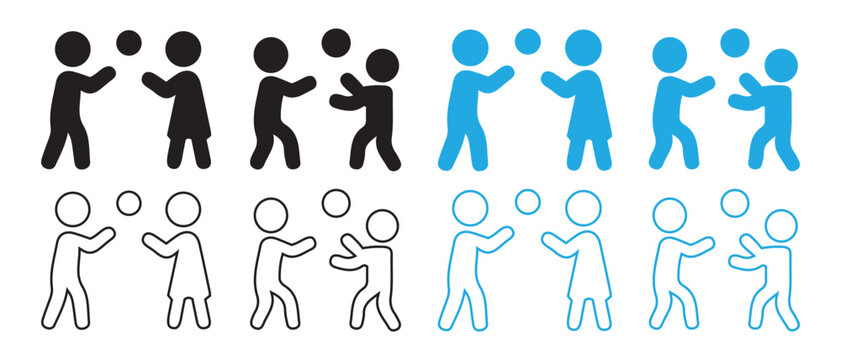 People juggling and playing with ball vector icon set, teamwork.
