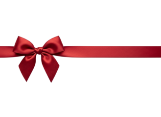 Red Bow Ribbon Accent (PNG, Transparent Background)