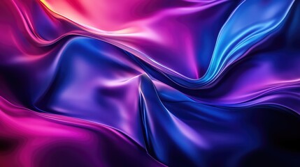 Flowing liquid silk fabric background with vibrant neon colors