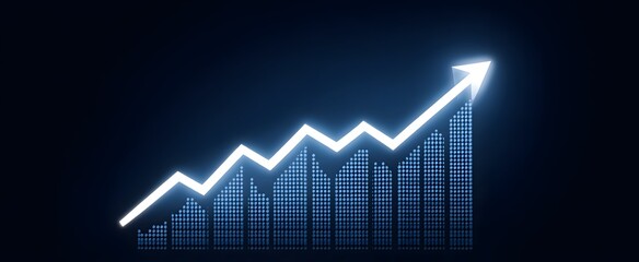 The graph displaying upward growth trends inspires hope and confidence in financial data analysis