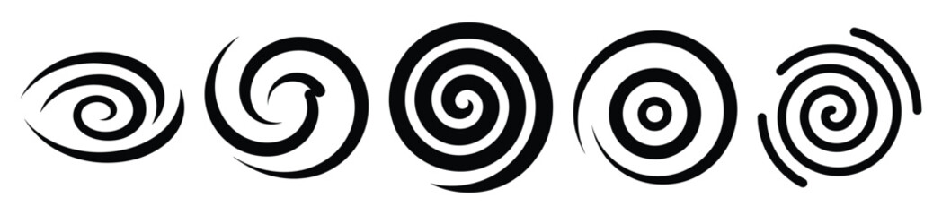 cold wind swirl vector design with black silhouette and white background