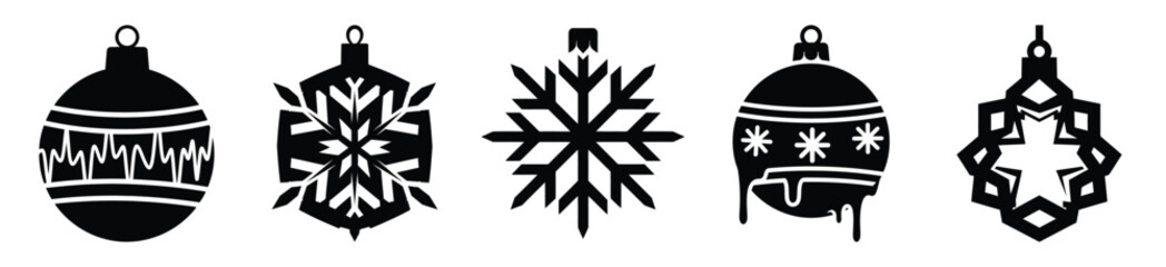 frozen ornament vector design with black silhouette and white background