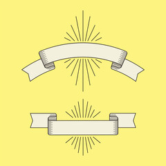 vintage blank ribbon banners