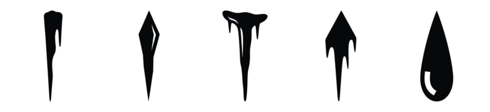 icicle drop vector design with black silhouette and white background