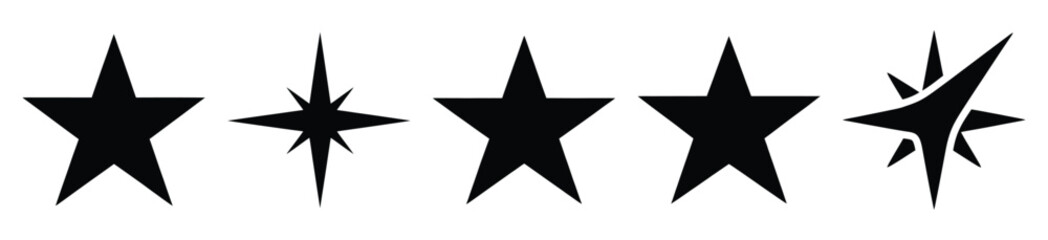 polar star vector design with black silhouette and white background