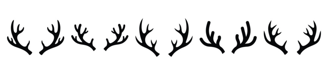 reindeer antlers vector design with black silhouette and white background