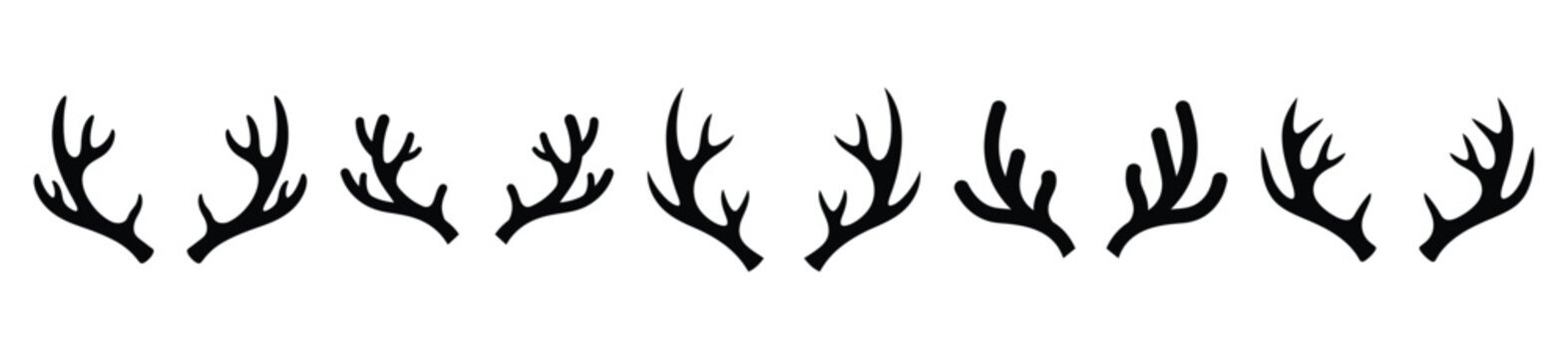 reindeer antlers vector design with black silhouette and white background