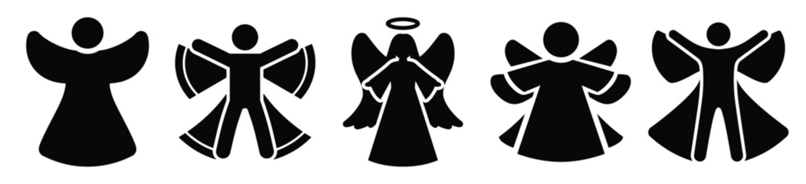 snow angel vector design with black silhouette and white background