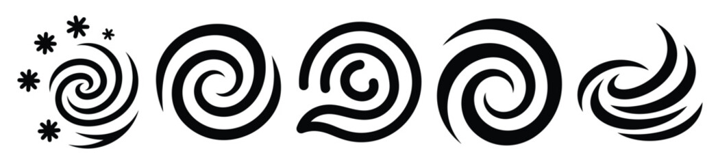 snow swirl vector design with black silhouette and white background