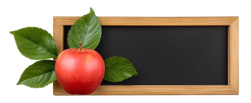The chalkboard and apple evoke warmth and inspiration in education.