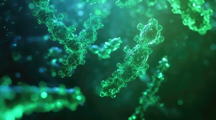 Virus cells replicating in human body concept