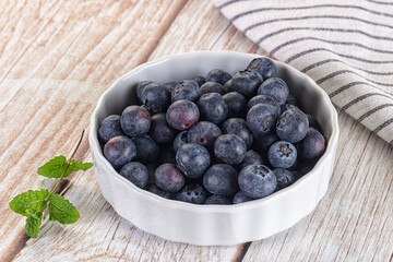 Raw ripe sweet and juicy blueberry