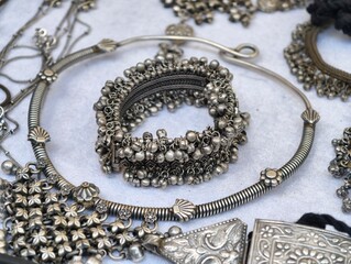 Indian Traditional jewellery displayed in a street shop for sale in Pune, Maharashtra. Indian art, Indian Traditional jewelry.