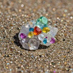 Obraz premium Rainbow Crystals in Desert Sand