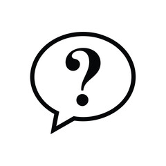 Question mark inside a speech bubble icon