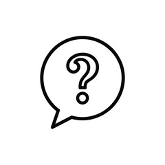 Question mark inside a speech bubble icon