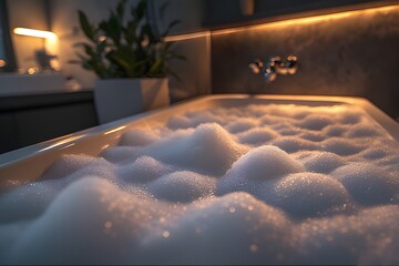 Relax and unwind with a soothing bubble bath in your own luxurious bathroom oasis, perfect for self-care moments and spa-like serenity
