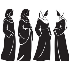 vector illustration of an angel and a girl  hijabi quin women 