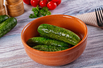 Homemade lightly salted cucumbers snack