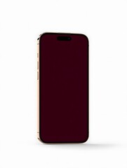 Premium Gold Smartphone with Dark Screen Isolated on White